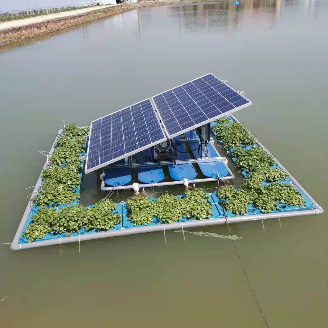 L'aération solaire de l'étang sans piles convient à l'agriculture de poissons et à la rivière